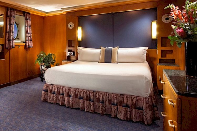 Ilustrasi salah satu kamar di Hotel Queen Mary di California, Amerika Serikat.