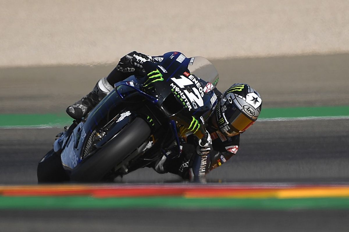 Maverick Vinales saat berlaga di MotoGP Teruel. (Photo by PIERRE-PHILIPPE MARCOU / AFP)