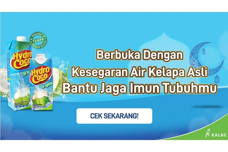 Hydro Coco terbuat dari air kelapa asli.