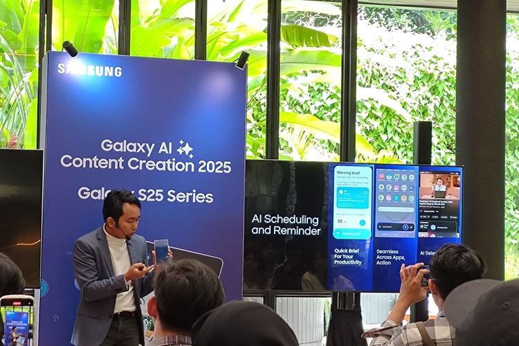 Anjas Maradita, Content Creator & AI Enthusiast dalam acara Galaxy AI for Content Creation di Jakarta Selatan, Kamis (6/2/2025).