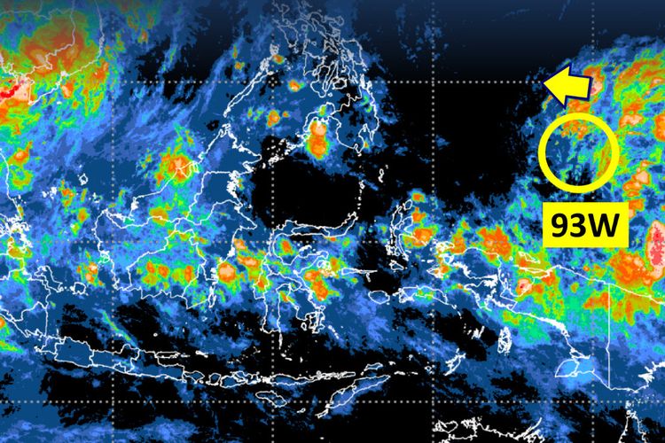 Badan Meteorologi, Klimatologi, dan Geofisika (BMKG) mendeteksi kemunculan Bibit Siklon Tropis 93W yang terpantau di Samudra Pasifik utara Papua.