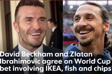 Beckham Menang Taruhan, Ibrahimovic Tonton Inggris di Wembley
