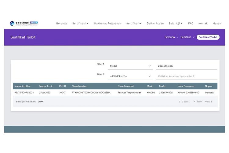Kode nomor Xiaomi 13T muncul di situs sertifikasi Postel Kominfo