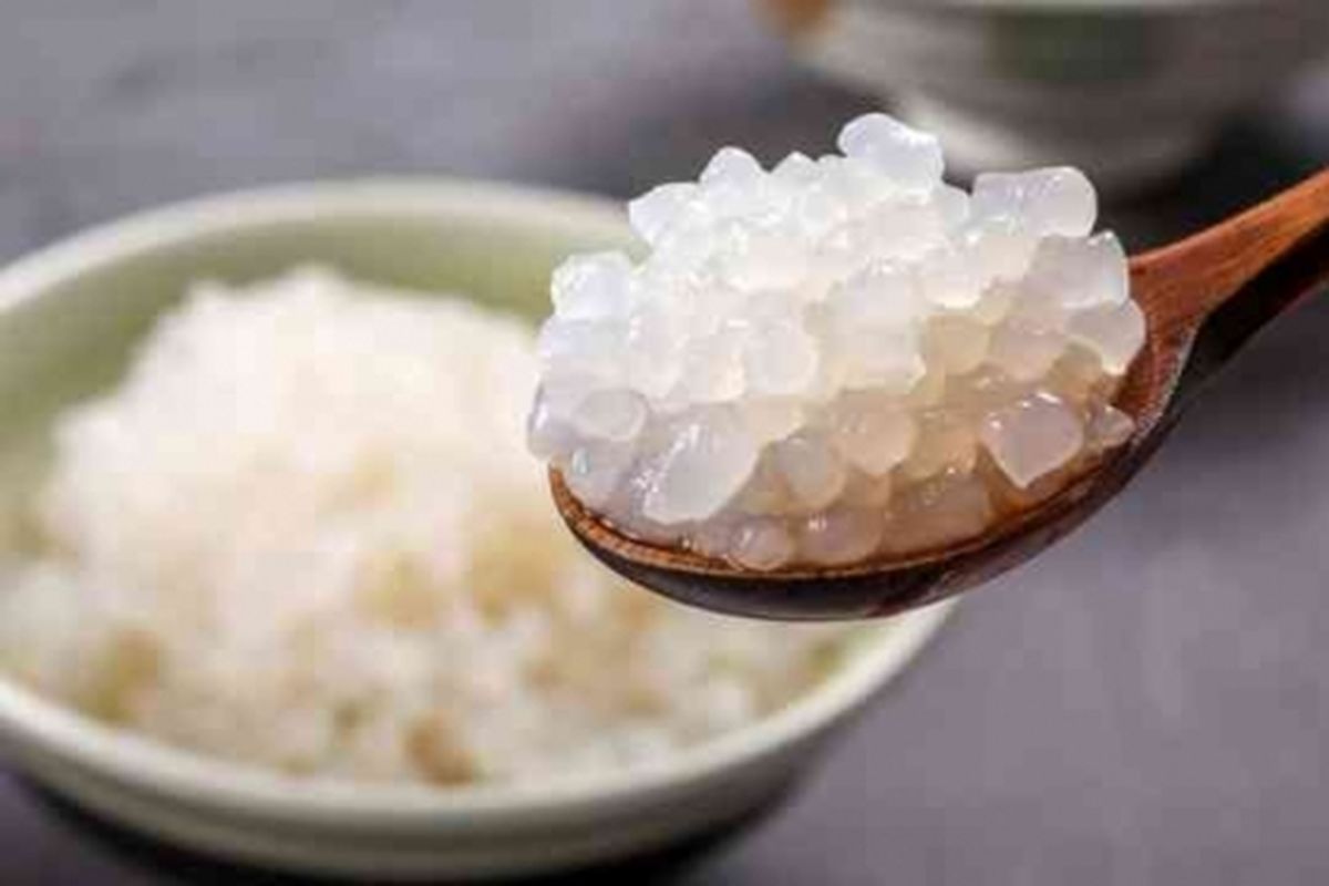 Ilustrasi nasi atau beras shirataki dari porang