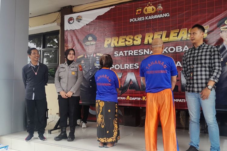 Press release pengungkapan kasus peredaran narkotika di Mapolres Karawang, Selasa (14/2/2023)