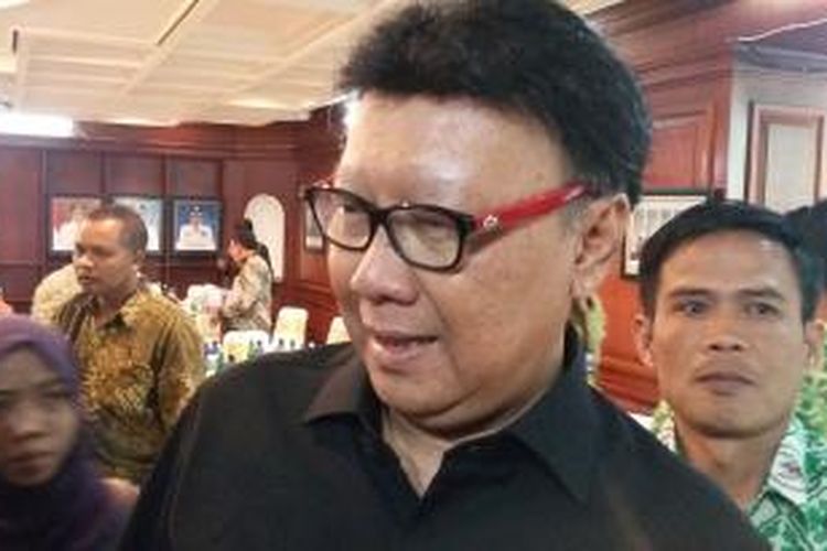 Menteri Dalam Negeri Tjahjo Kumolo saat menghadiri silaturahmi APKASI di Jakarta, Jumat (31/7/2015).