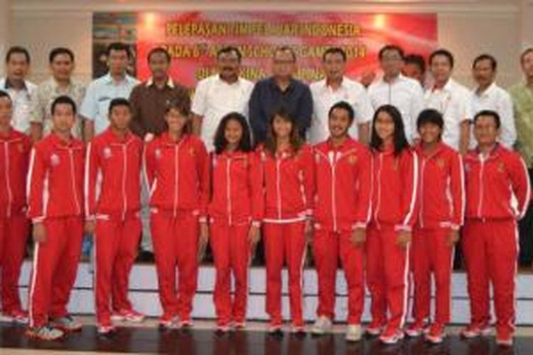Tim renang pelajar Indonesia yang akan mengikuti ASEAN SChool Games 2014 di Marikina City, Filipina.