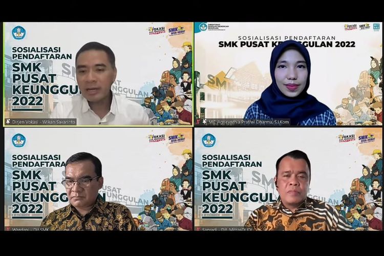  Ditjen Vokasi, Wikan Sakarinto dalam Sosialisasi Program SMK Pusat Keunggulan 2022, Kamis (23/12/2021).
