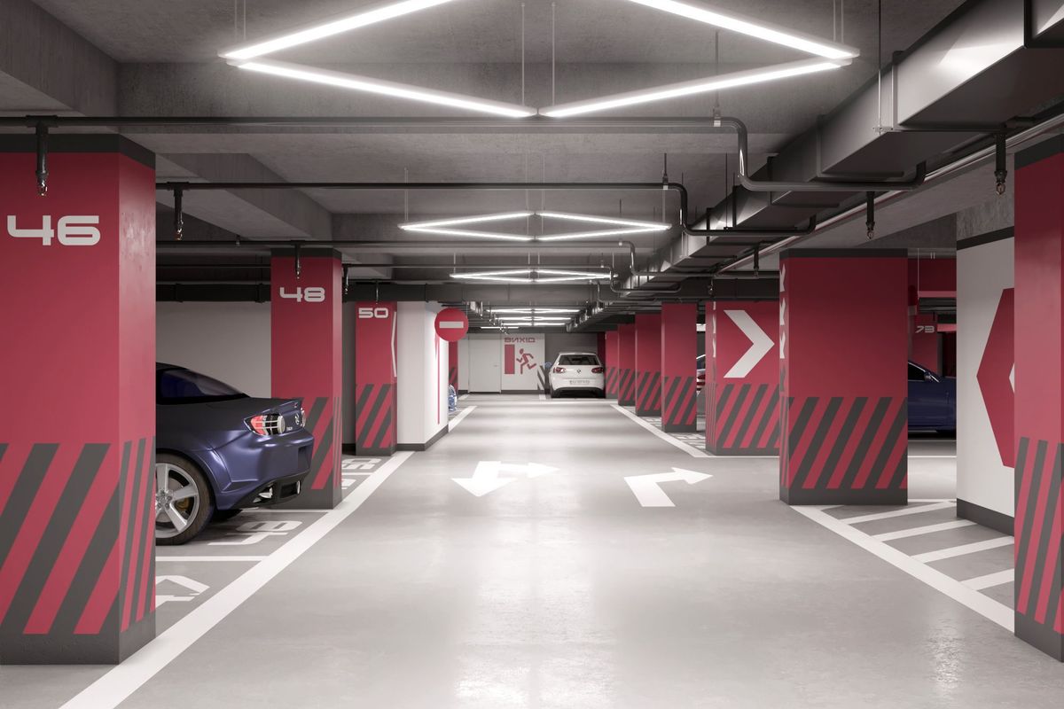 Ilustrasi parkir basement (Underground Parking Lot Architecture)