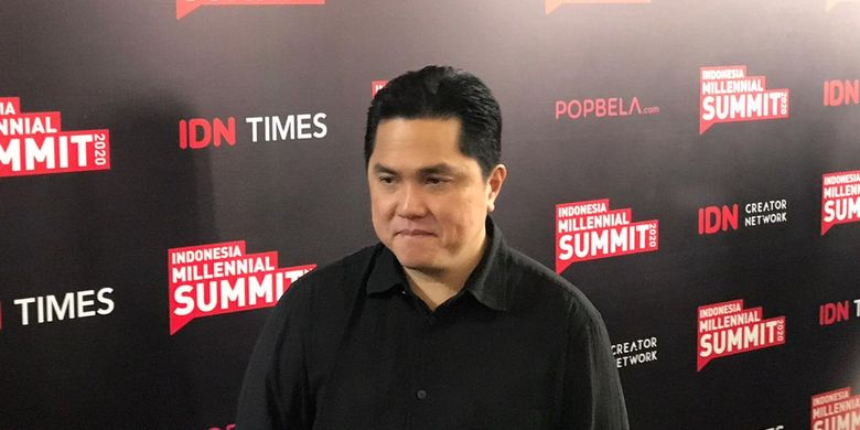 Menteri BUMN Erick Thohir di Jakarta, Jumat (17/1/2020).