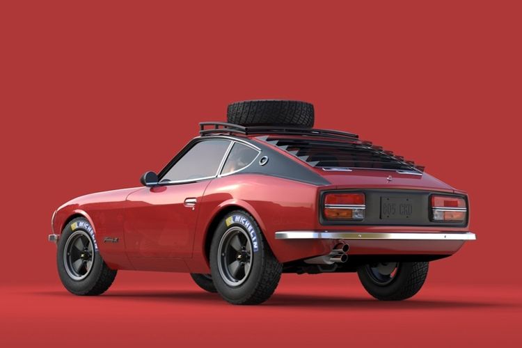 Ilustrasi Nissan 240Z lansiran 1971 yang terinspirasi dari reli Sung Kang. 