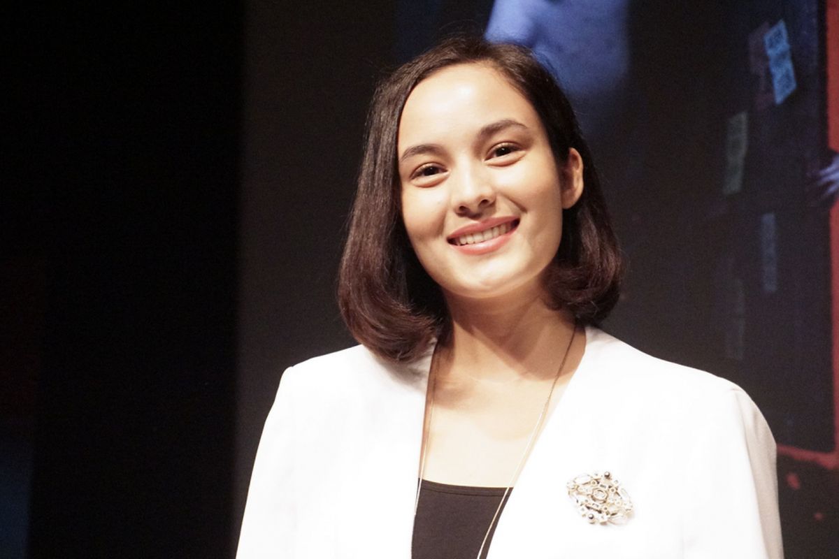 Artis peran Cheldea Islan saat ditemui di Peluncuran Trailer dan Poster film Sebelum Iblis Menjemput di XXI Plaza Senayan, Jakarta Pusat, Selasa (10/7/2018).