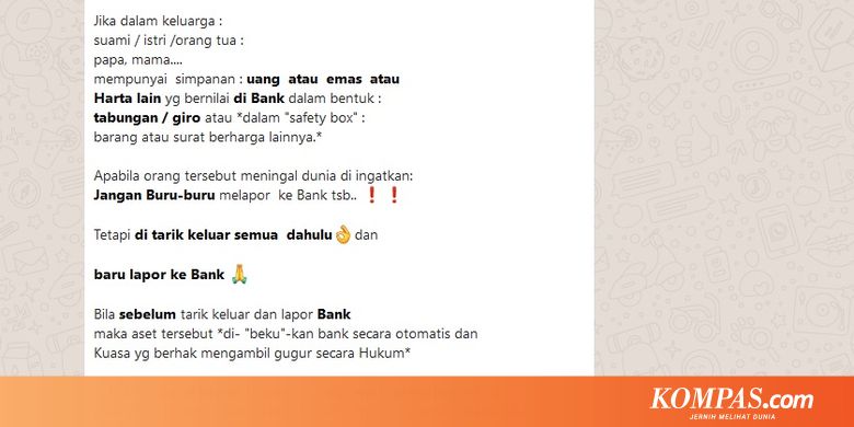 Beredar Pesan Sulitnya Cairkan Rekening Nasabah Yang