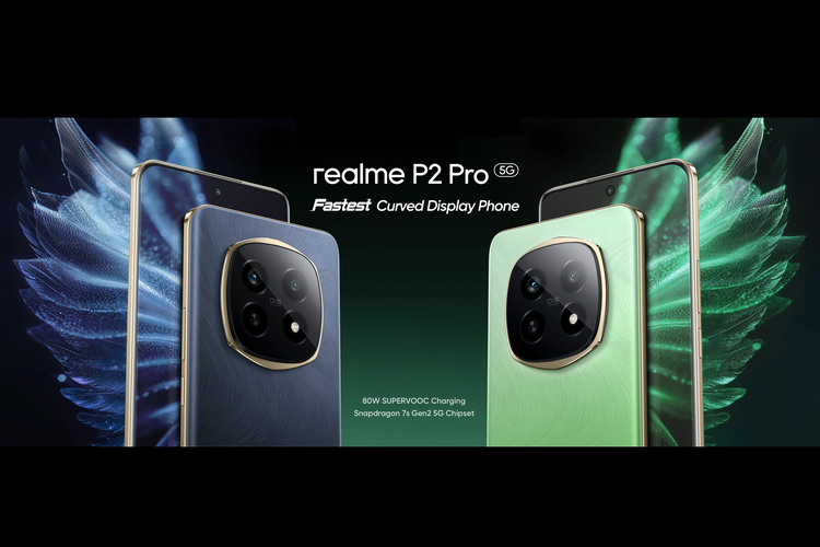 Realme P2 Pro hadir dengan layar curved 6,7 inci, chipset Snpadragon 7s Gen 2, baterai 5.200 mAh dengan fast charging 80 watt, serta IP65.