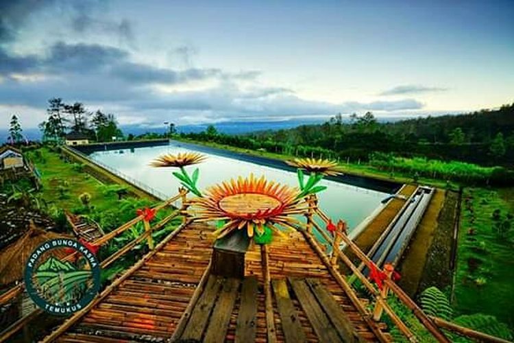 Terdapat spot foto menghadap kolam air