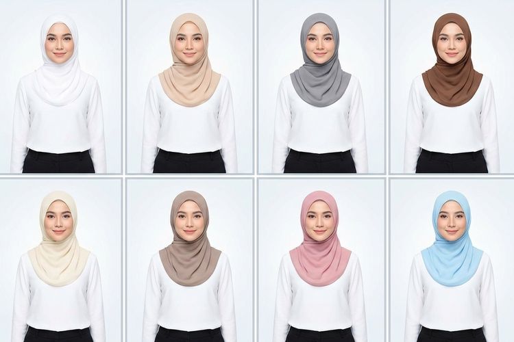 Baju Putih Celana Hitam Cocok dengan Jilbab Warna Apa? Ini 10 Pilihannya