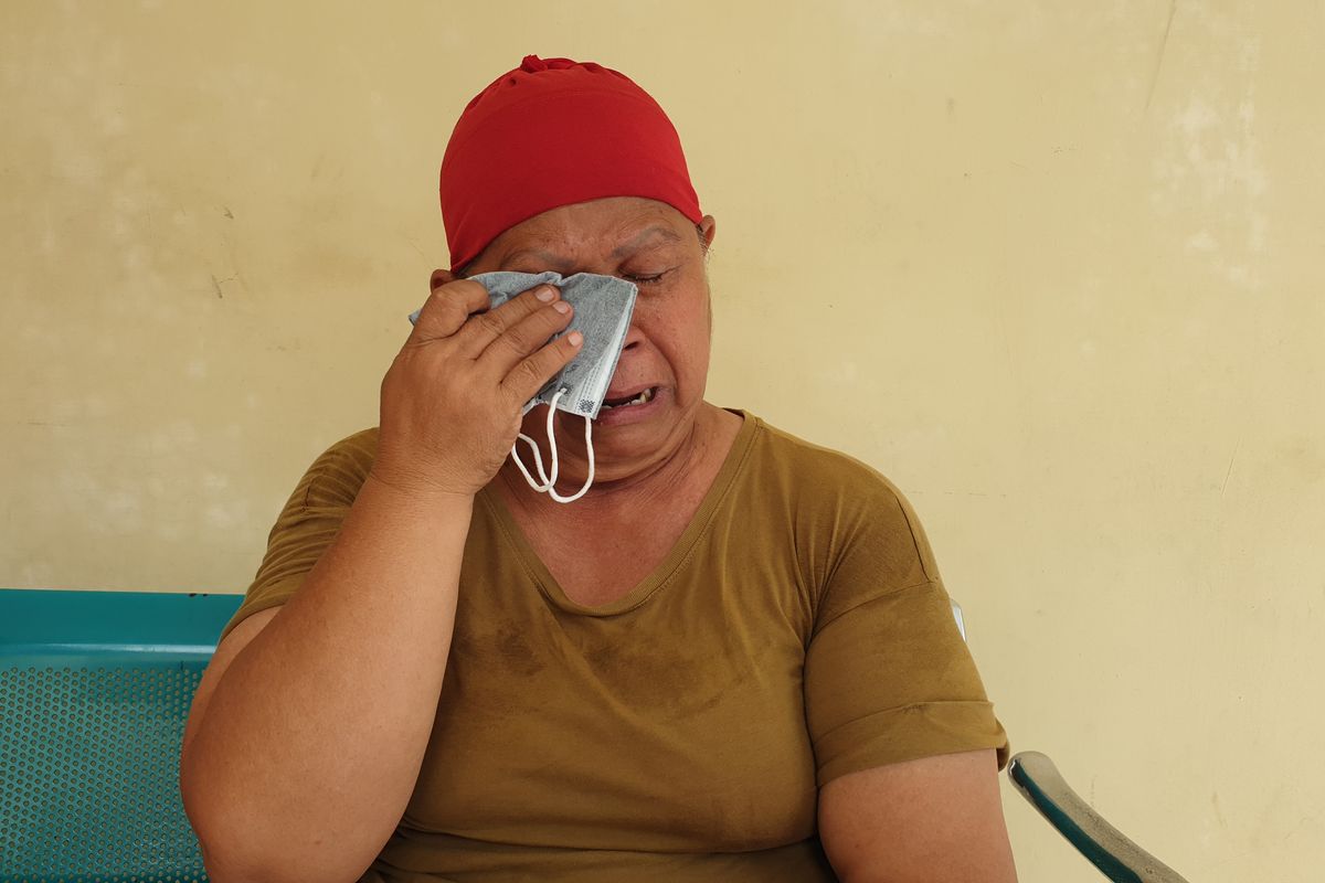 Valentina Panggabean (59) saat diwawancarai di Rumah Sakit Bhayangkara Medan pada Sabtu (10/8/2024).