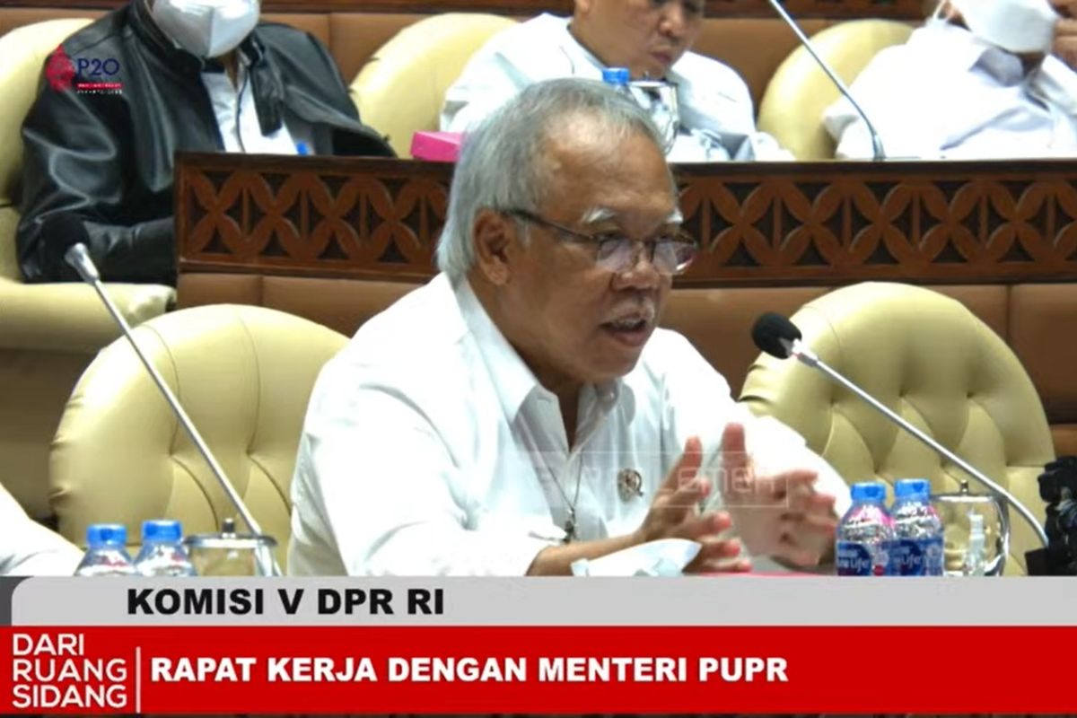 Menteri PUPR Basuki Hadimuljono saat menghadiri Rapat Komisi V DPR RI, Kamis (25/8/2022)
