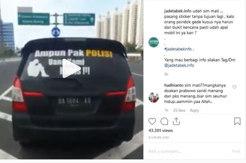 SIM Pengemudi Mobil Berstiker 