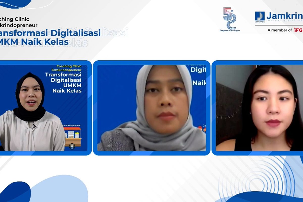 Coaching Clinic Jamkrindopreneur dengan tema “Transformasi Digitalisasi UMKM Naik Kelas”.