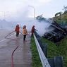 Truk Hangus Terbakar di Tol Bakter Lampung, Diduga karena Korsleting