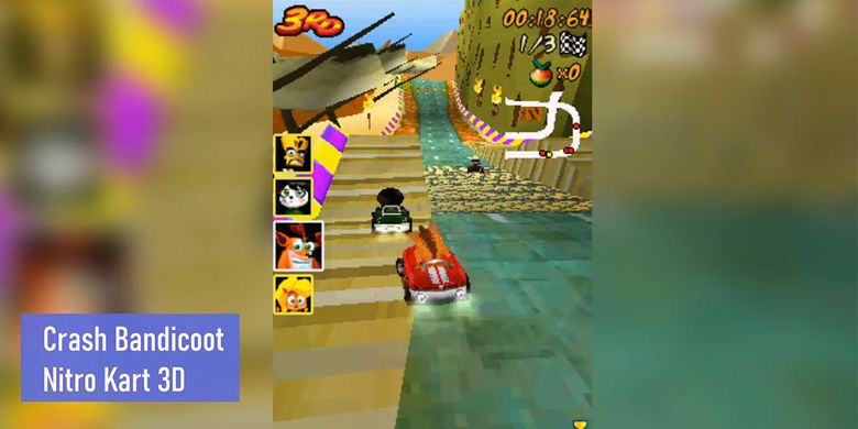 Game Symbian Crash Bandicoot Nitro Kart 3D berjalan di emulator EKA2L1 