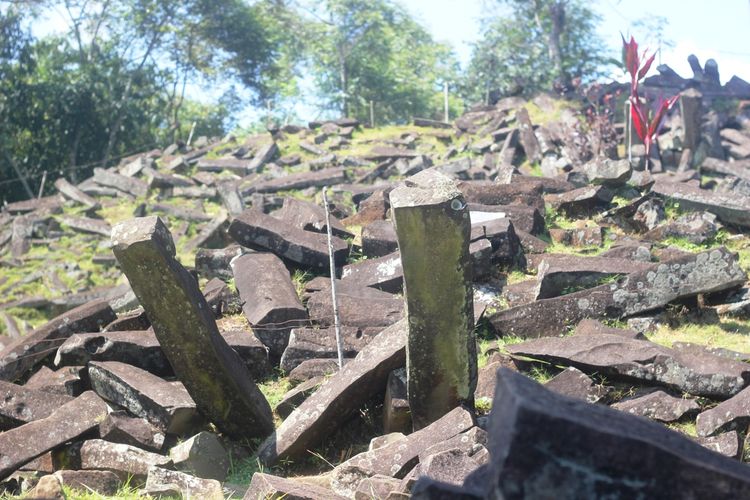 Kondisi bebatuan di lokasi Situs Gunung Padang, Kabupaten Cianjur, Jawa Barat