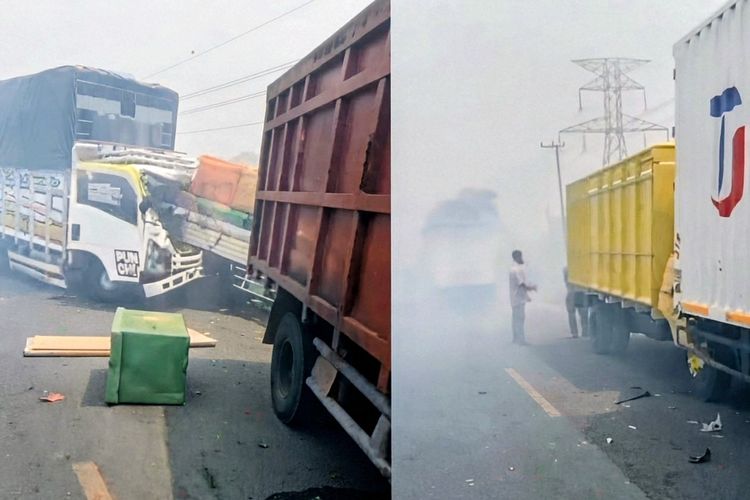 Asap Kebakaran Picu Kecelakaan Beruntun di Tulang Bawang Lampung, 2 Orang Tewas dan 5 Luka-luka