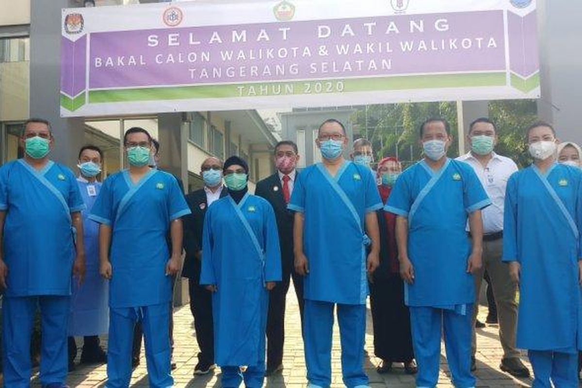 Pasangan calon Wali Kota dan Wakil Wali Kota Tangsel hendak menjalani pemeriksaan kesehatan di RSUD Kabupaten Tangerang pada Selasa (8/9/2020). Pemeriksaan kesehatan tersebut merupakan tahapan Pilkada Tangsel yang harus dijalani masing-masing kandidat.
