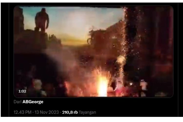 Video detik-detik kembang api menyala dalam bioskop saat pemutaran film Tiger 3 di India
