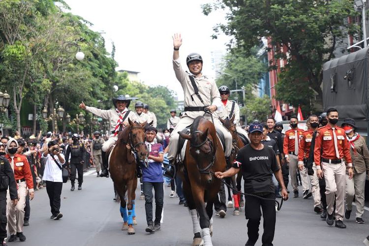 Gelaran Parade Surabaya Juang yang digelar Pemkot Surabaya, Minggu (6/11/2022)