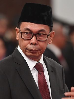 Wakil Ketua KPK Nawawi Pomolango mengikuti upacara pelantikan Pimpinan dan Dewan Pengawas KPK di Istana Negara, Jakarta, Jumat (20/12/2019). Presiden Joko Widodo melantik lima pimpinan KPK periode 2019-2023 yakni Firli Bahuri, Alexander Marwata, Lili Pintauli Siregar, Nawawi Pomolango dan Nurul Ghufron.