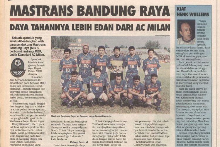 Liputan Tabloid BOLA edisi minggu pertama Oktober 1996 jelang babak final Liga Indonesia 1995-1996 antara PSM Makassar dan Mastrans Bandung Raya.