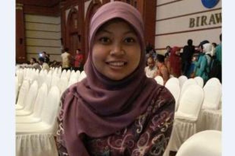 Titah Putri Firdausi, pendidik di SMP Negeri 2 Asologaima, Kabupaten Jaya Wijaya, Papua. 