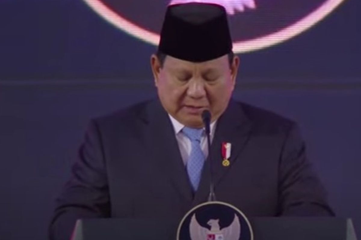Presiden Prabowo Subianto saat acara peluncuran Danantara di Kompleks Istana Kepresidenan, Senin (24/2/2025).