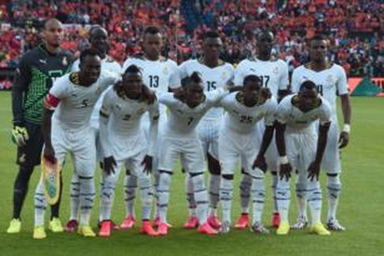 Tim nasional Ghana yang akan berlaga di Piala Dunia 2014.