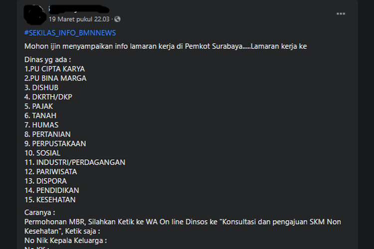 Hoaks Rekrutmen Dan Lowongan Kerja Di Pemkot Surabaya Halaman All Kompas Com