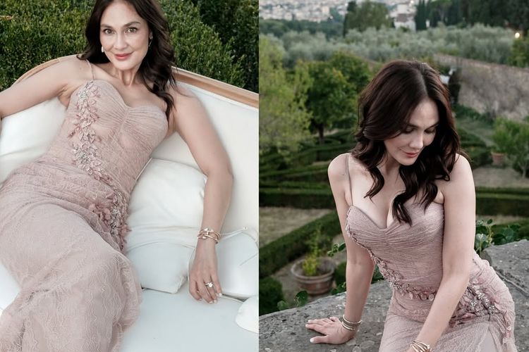 Gaya Luna Maya dalam pernikahan Millane Fernandez.