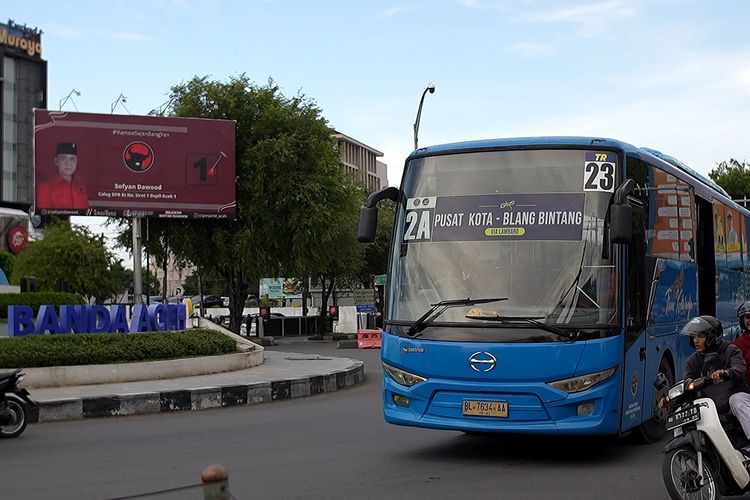 Bus Transkoetaradja di Banda Aceh, Sabtu (4/11/2023).