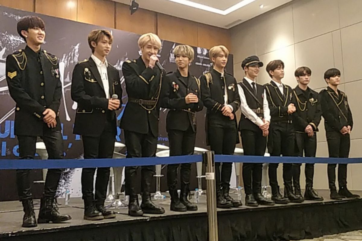 Konferensi pers boyband Stray Kids di ICE BSD, Tangerang, Jumat (25/1/2019) sore.