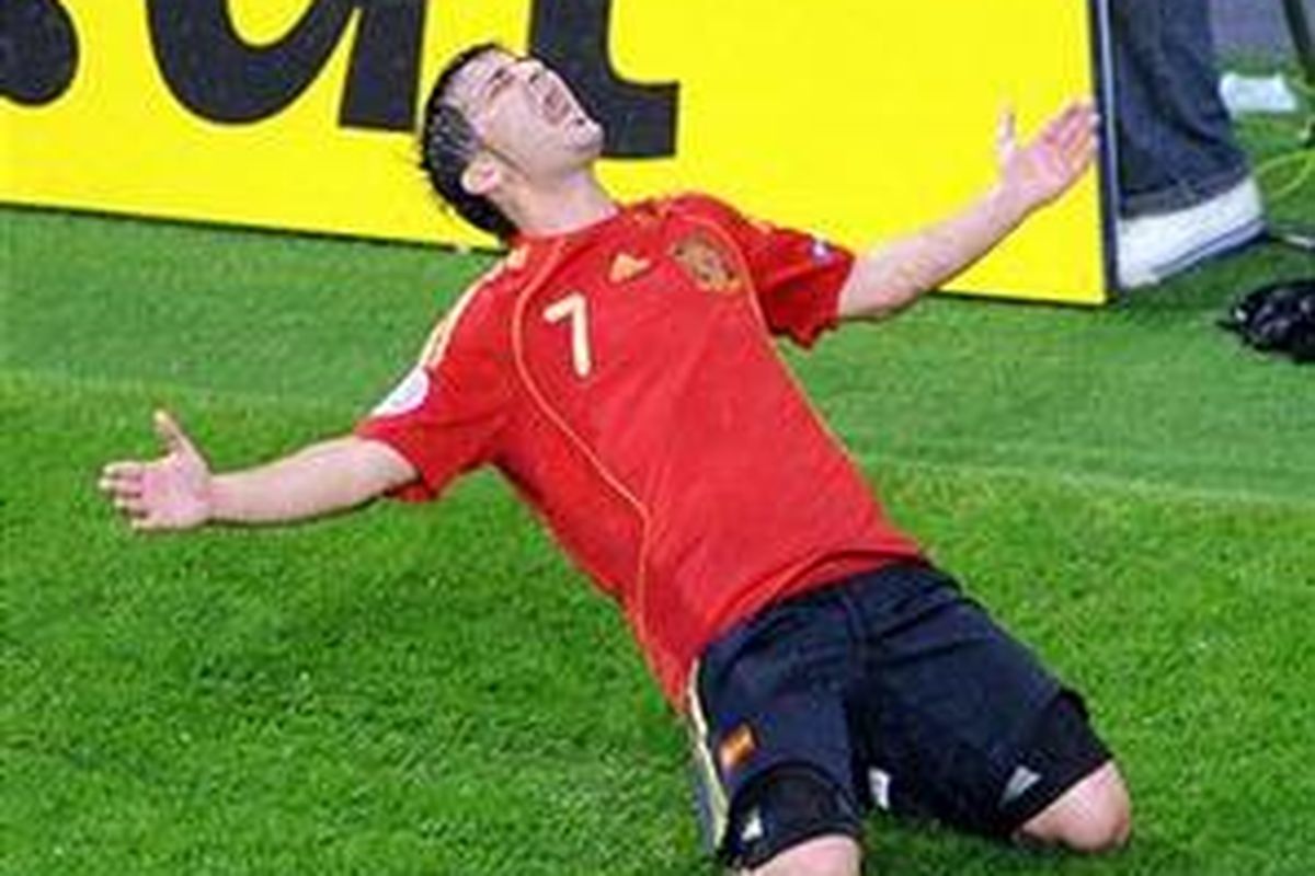 David Villa makin mantap sebagai tambang gol Spanyol.