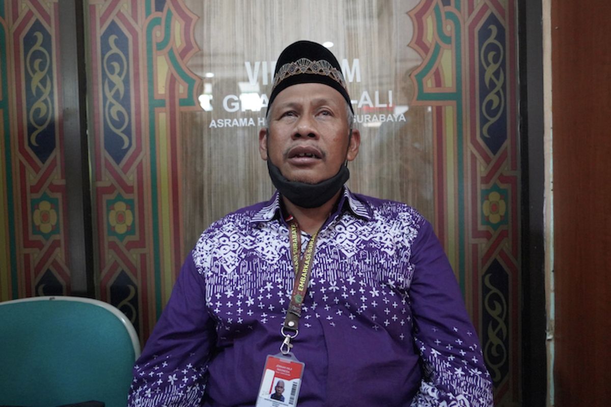 Supartono, warga Ponorogo, berangkat haji usai mimpi digandeng keliling kakbah, Jumat (17/5/2025).