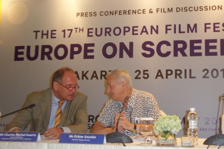 Konferensi pers Europe on Screen 2017 di Hotel Pullman, Jakarta Pusat, Selasa (25/4/2017).