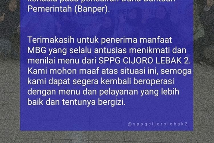 Sejumlah SPPG di Lebak dan Pandeglang Tutup Sementara, Wakil Bupati: Belum Top Up Anggaran