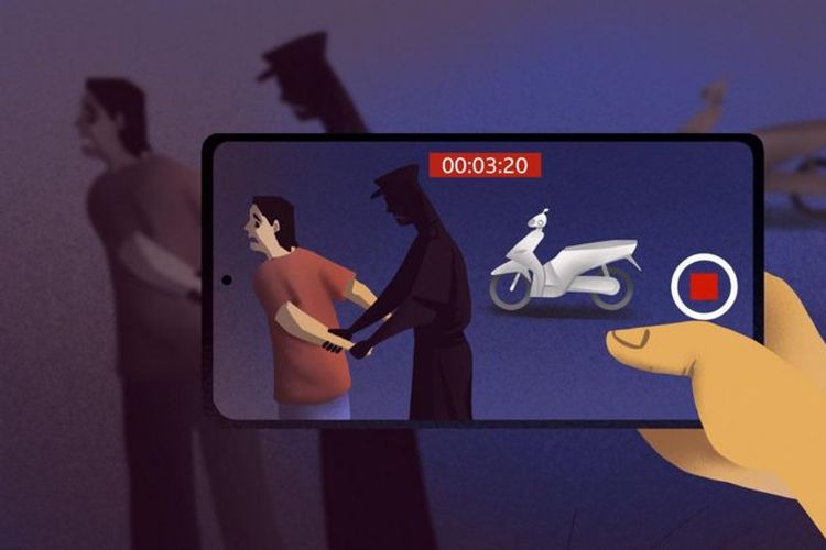 Gambar ilustrasi penangkapan Boni oleh sejumlah anggota polisi di Jawa Barat yang diduga ada unsur rekayasa.