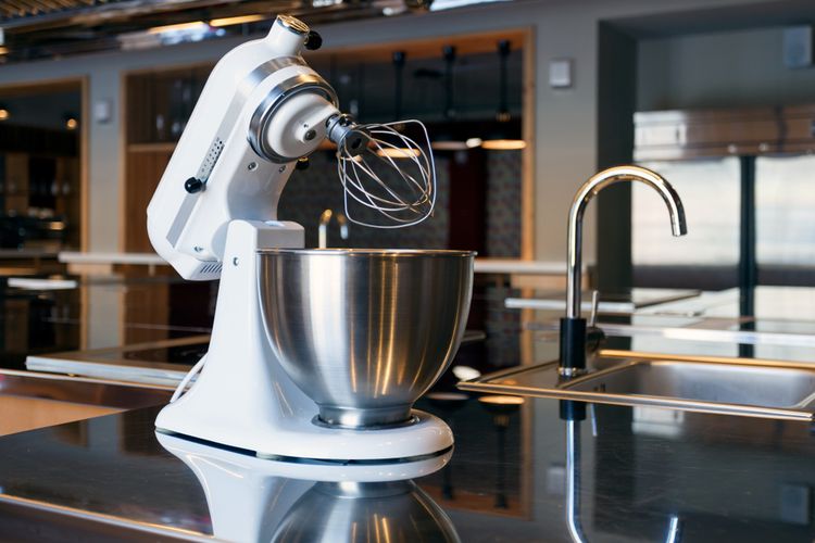 Ilustrasi mixer, ilustrasi stand mixer.