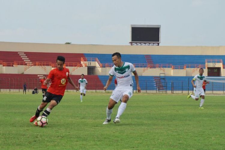 Laga uji coba PSMS Medan melawan Barito Putera yang digelar di Stadion Sultan Agung Bantul berkesudahan 2-2, Jumat (2/3/2018). 