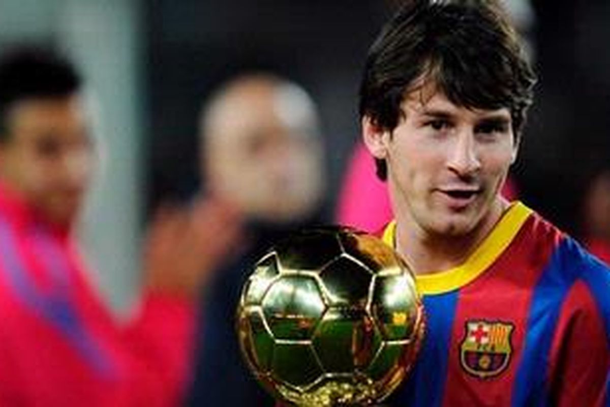 Penyerang Barcelona asal Argentina, Lionel Messi.