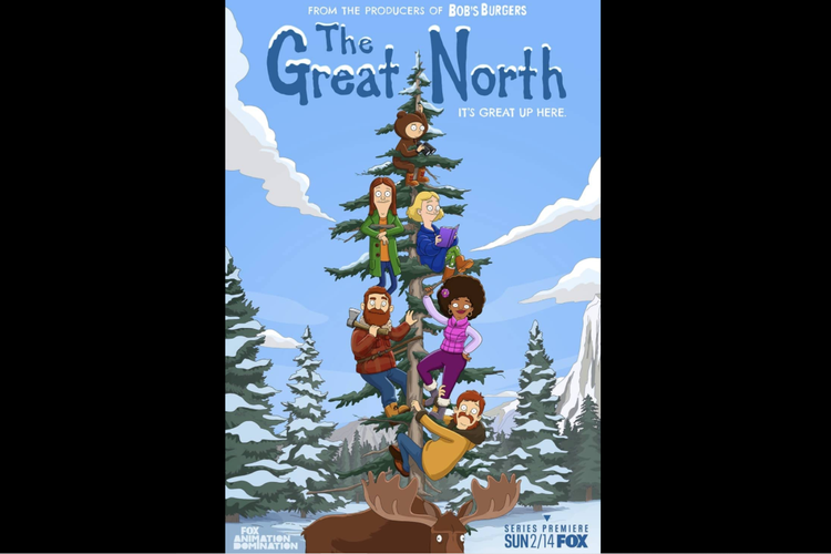 Serial animasi The Great North (2021) dibintangi oleh  Nick Offerman, Jenny Slate, dan Will Forte.