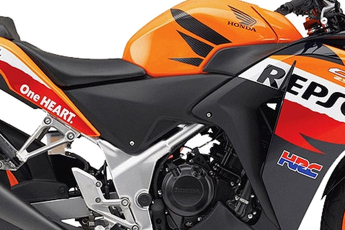 Detail desain tim Repsol-Honda pada CBR 250R.